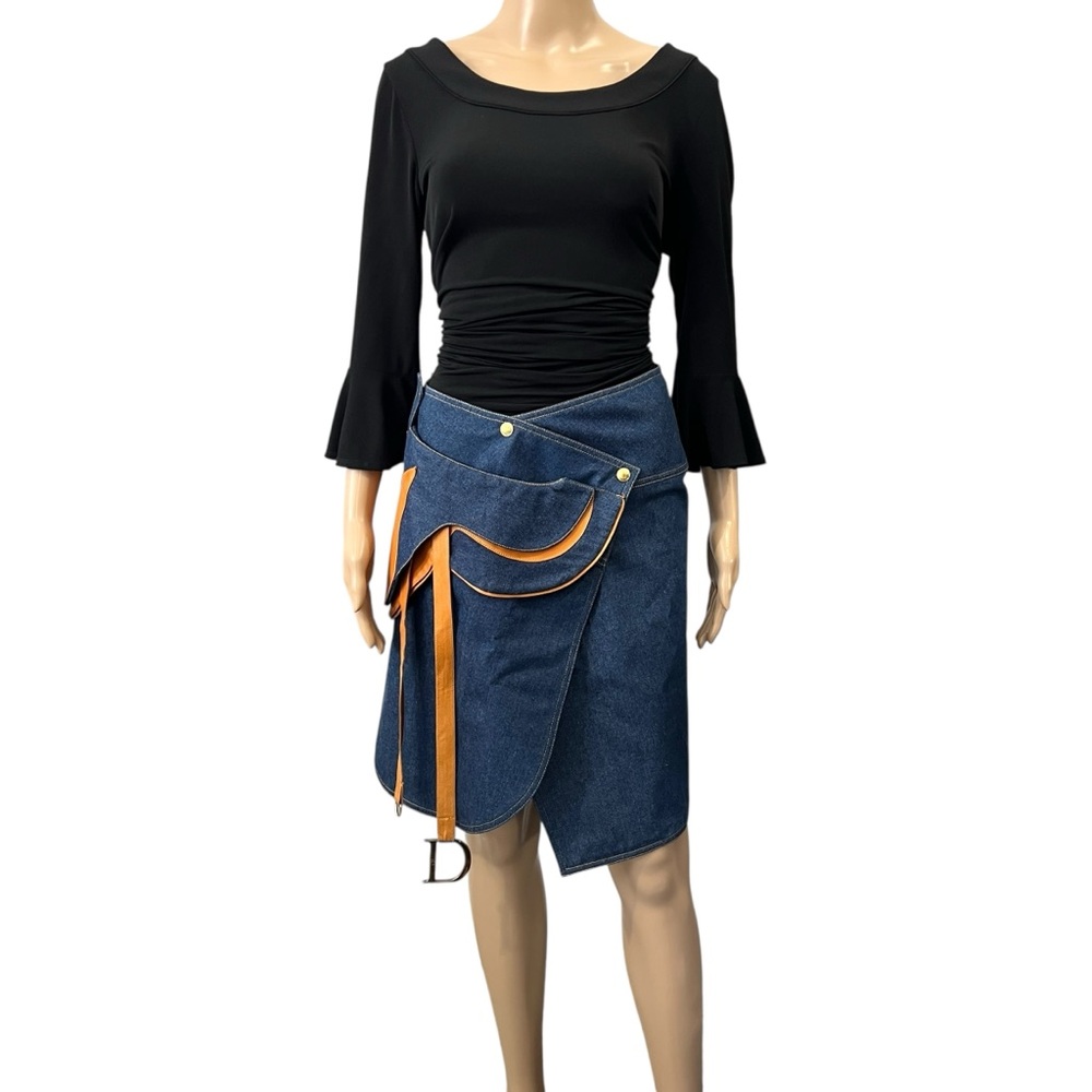 Dior John Galliano Saddle Denim Skirt